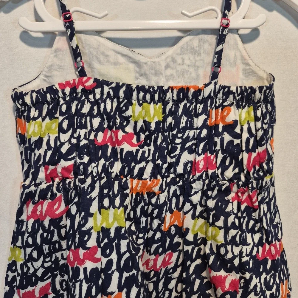 Girls XS Gap Sundress Whimsical Twee Graphic Print Skater Script Print Novelty‎